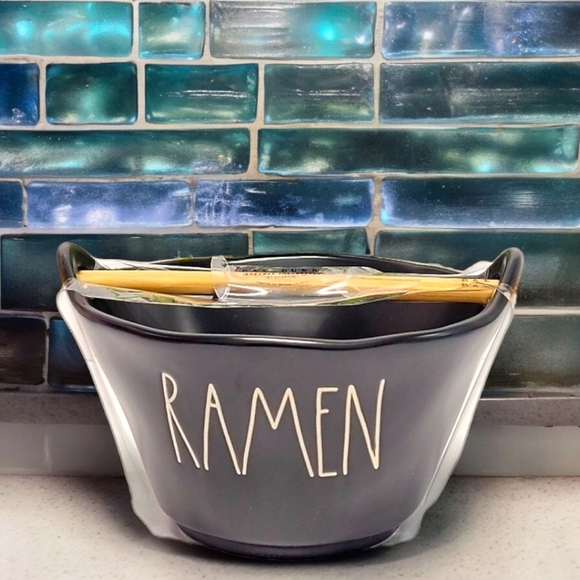 🆑️ CLEARANCE Rae Dunn Large Black Ramen Noodle Bowl With Chopsticks - Picture 12 of 12